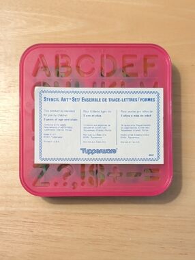 NWT Tupperware Alphabet & Shape Stencil Set